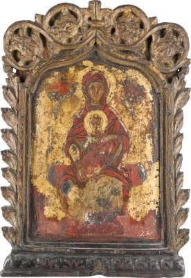 Bild FEINE IKONE MIT DER THRONENDEN GOTTESMUTTER