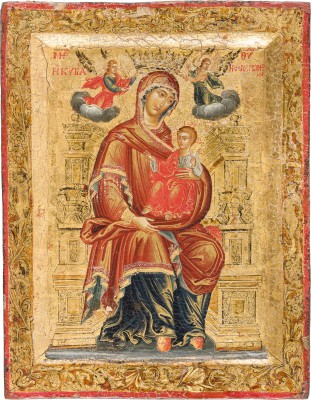 Picture SEHR FEINE IKONE MIT DER THRONENDEN GOTTESMUTTER