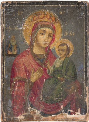 Picture IKONE MIT DER GOTTESMUTTER HODEGETRIA MIT DEM HEILIGEN MODESTUS