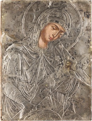 Bild IKONE MIT DER TRAUERNDEN GOTTESMUTTER MIT DEM KRUZIFIX