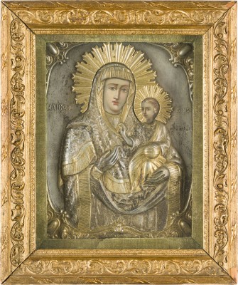 Bild IKONE MIT DER GOTTESMUTTER HODEGETRIA MIT OKLAD