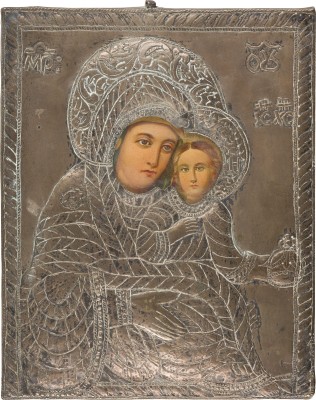 Auktion 156<br>IKONE MIT DER GOTTESMUTTER MIT OKLAD
