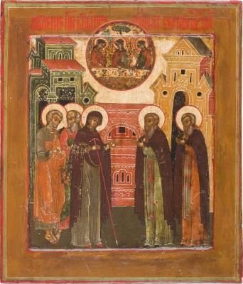 Bild IKONE MIT DER ERSCHEINUNG DER GOTTESMUTTER VOR DEM HEILIGEN SERGEJ VON RADONESCH