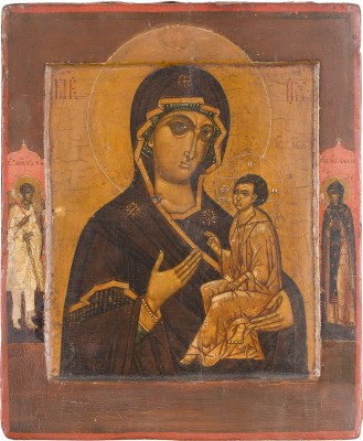 Auktion 156<br>FEINE IKONE MIT DER GOTTESMUTTER VON TICHWIN (TICHWINSKAJA)