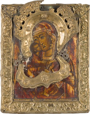 Picture IKONE MIT DER GOTTESMUTTER FEODOROWSKAJA MIT BASMA UND TSATA