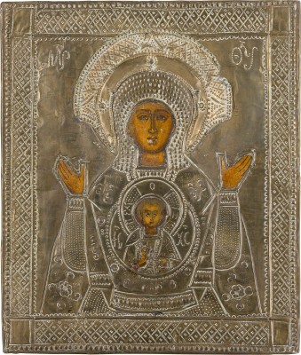 Bild IKONE MIT DER GOTTESMUTTER DES ZEICHENS (ZNAMENIE) MIT OKLAD