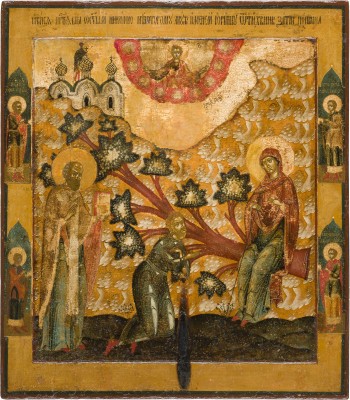 Bild GROSSFORMATIGE UND FEINE IKONE MIT DER GOTTESMUTTER 'BESSADNAJA' (DIE BELEHRENDE)