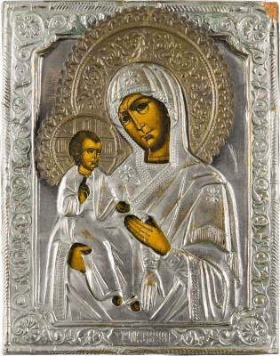Bild KLEINE IKONE MIT DER DREIHÄNDIGEN GOTTESMUTTER (TRICHEIROUSA) MIT OKLAD