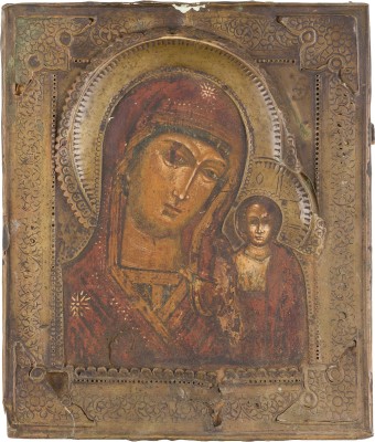 Bild IKONE MIT DER GOTTESMUTTER VON KASAN (KASANSKAJA) MIT RIZA