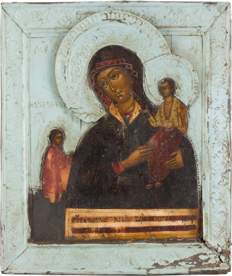 Bild IKONE MIT DER GOTTESMUTTER 'UNERWARTETE FREUDE' MIT RIZA