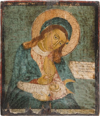 Bild GROSSFORMATIGE IKONE MIT DER STILLENDEN GOTTESMUTTER (MLEKOPITATELNITSA)