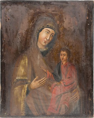 Bild GROSSFORMATIGE IKONE MIT DER GOTTESMUTTER VON TICHWIN (TICHWINSKAJA)