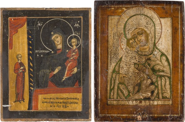 Auction 156<br>ZWEI IKONEN: GOTTESMUTTER 'UNERWARTETE FREUDE' UND GOTTESMUTTER 'AUFFINDEN DER VERLORENEN'