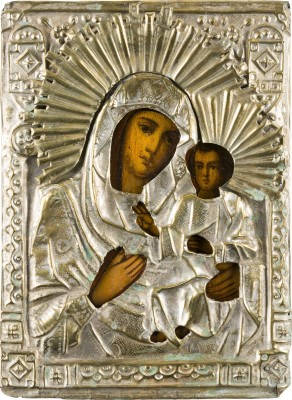 Bild KLEINE IKONE MIT DER GOTTESMUTTER 'IWERSKAJA' MIT OKLAD