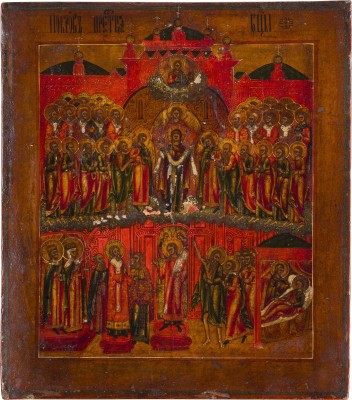 Bild IKONE MIT DEM SCHLEIERWUNDER DER GOTTESMUTTER (POKROW)