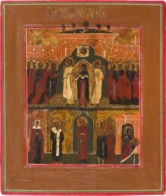 Bild IKONE MIT DEM SCHLEIERWUNDER DER GOTTESMUTTER (POKROW)