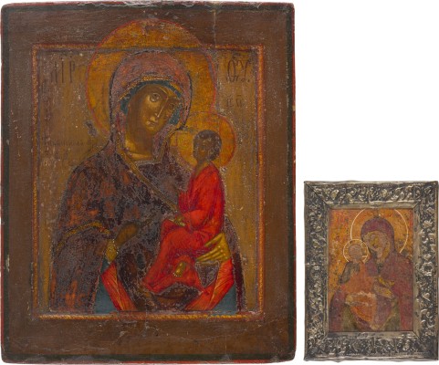 Auktion 156<br>ZWEI IKONEN MIT GNADENBILDERN DER GOTTESMUTTER