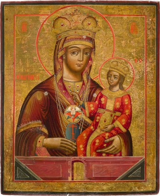 Bild GROSSE IKONE MIT DER GOTTESMUTTER VON TSCHENSTOCHAU (ERWEICHEN DER HARTEN HERZEN)