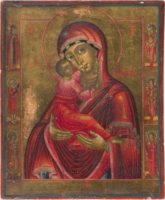 Bild SELTENE UND FEINE IKONE MIT DER GOTTESMUTTER 'OKOWETSKAJA'