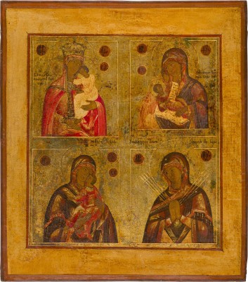 Picture GROSSFORMATIGE VIERFELDER-IKONE MIT GNADENBILDERN DER GOTTESMUTTER