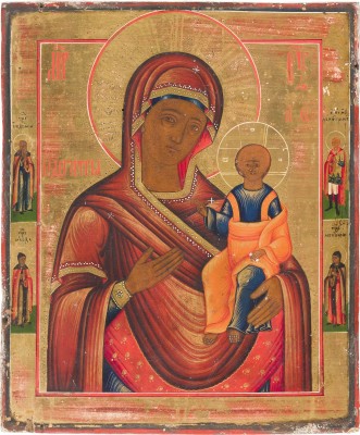 Picture IKONE MIT DER GOTTESMUTTER HODEGETRIA UND VIER RANDHEILIGEN