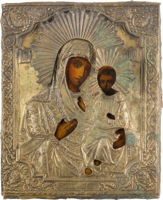 Picture IKONE MIT DER GOTTESMUTTER 'IWERSKAJA' MIT OKLAD