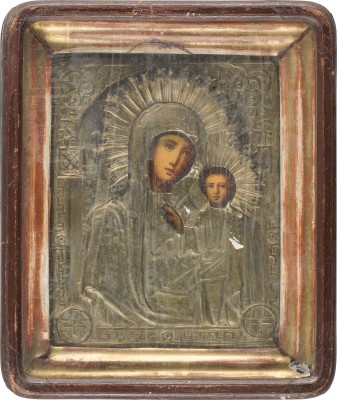 Picture IKONE MIT DER GOTTESMUTTER VON KASAN (KASANSKAJA) MIT OKLAD IM KIOT