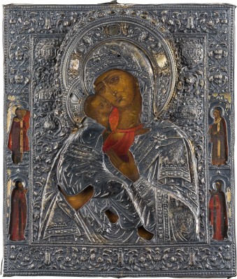 Picture IKONE MIT DER GOTTESMUTTER VON WLADIMIR (WLADIMIRSKAJA) MIT VERMEIL-OKLAD