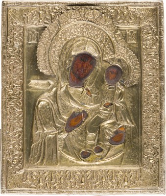 Bild IKONE MIT DER GOTTESMUTTER 'IWERSKAJA' MIT OKLAD