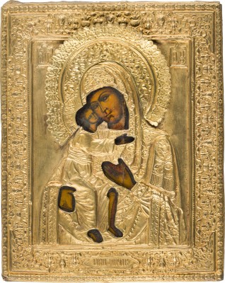 Bild KLEINE IKONE MIT DER GOTTESMUTTER 'FEODOROWSKAJA' MIT OKLAD