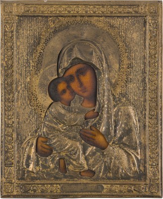 Bild IKONE MIT DER GOTTESMUTTER VON WLADIMIR (WLADIMIRSKAJA) MIT OKLAD