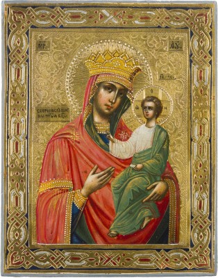 Bild KLEINE IKONE MIT DER GOTTESMUTTER 'DIE SCHNELLERHÖRENDE' (SKOROPOSLUSNITSA)
