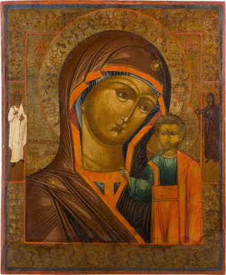 Bild GROSSFORMATIGE IKONE MIT DER GOTTESMUTTER VON KASAN (KASANSKAJA)