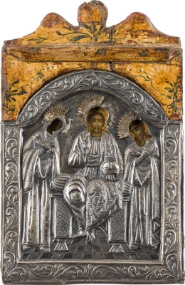 Auction 156<br>MITTELTEIL EINES TRIPTYCHONS MIT DEESIS MIT SILBER-OKLAD