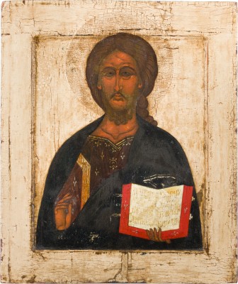 Auction 156<br>GROSSFORMATIGE UND SEHR FEINE IKONE MIT CHRISTUS PANTOKRATOR