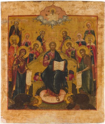 Auktion 156<br>GROSSFORMATIGE UND FEINE IKONE MIT ERWEITERTER DEESIS