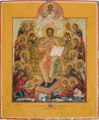 Auction 156<br>FEINE DATIERTE IKONE MIT ERWEITERTER DEESIS