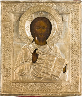 Picture IKONE MIT CHRISTUS PANTOKRATOR MIT OKLAD