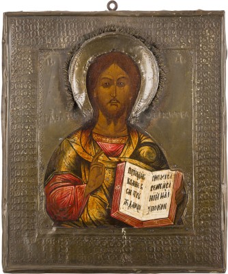 Bild IKONE MIT CHRISTUS PANTOKRATOR MIT RIZA