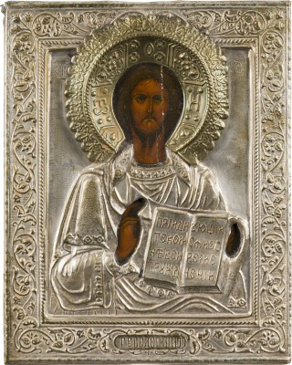 Picture KLEINE IKONE MIT CHRISTUS PANTOKRATOR MIT OKLAD