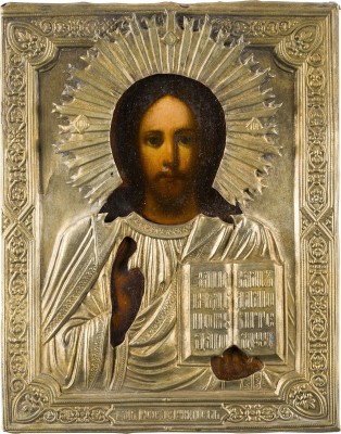 Picture KLEINE IKONE MIT CHRISTUS PANTOKRATOR MIT OKLAD
