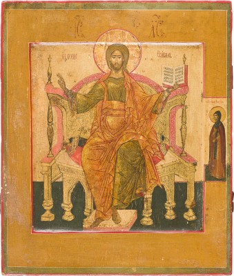 Bild SEHR FEINE IKONE MIT DEM THRONENDEN CHRISTUS