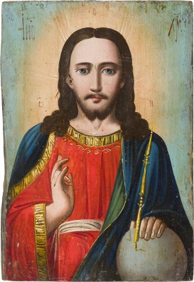 Bild KLEINE IKONE MIT CHRISTUS DEM WELTENHERRSCHER