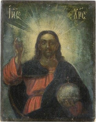 Bild KLEINE IKONE MIT CHRISTUS DEM WELTENHERRSCHER