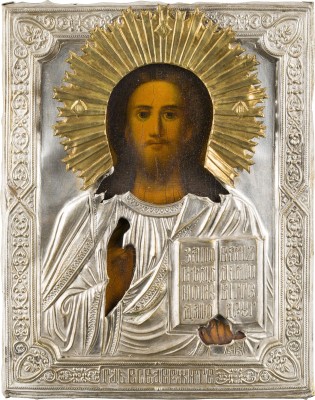 Picture KLEINE IKONE MIT CHRISTUS PANTOKRATOR MIT OKLAD