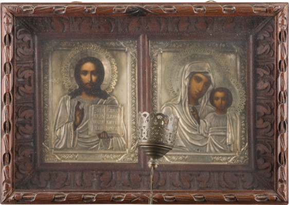 Picture PAAR HOCHZEITSIKONEN MIT SILBER-OKLAD IM KIOT