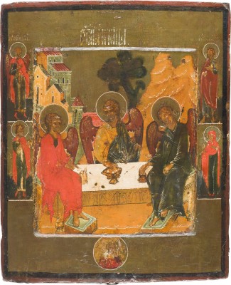 Bild IKONE MIT DER ALTTESTAMENTLICHEN DREIFALTIGKEIT