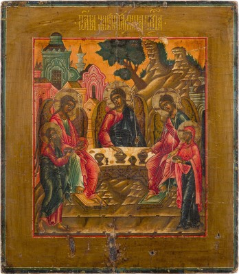 Bild IKONE MIT DER ALTTESTAMENTLICHEN DREIFALTIGKEIT