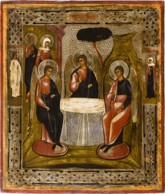 Bild IKONE MIT DER ALTTESTAMENTLICHEN DREIFALTIGKEIT