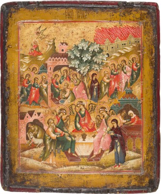 Bild IKONE MIT DER ALTTESTAMENTLICHEN DREIFALTIGKEIT